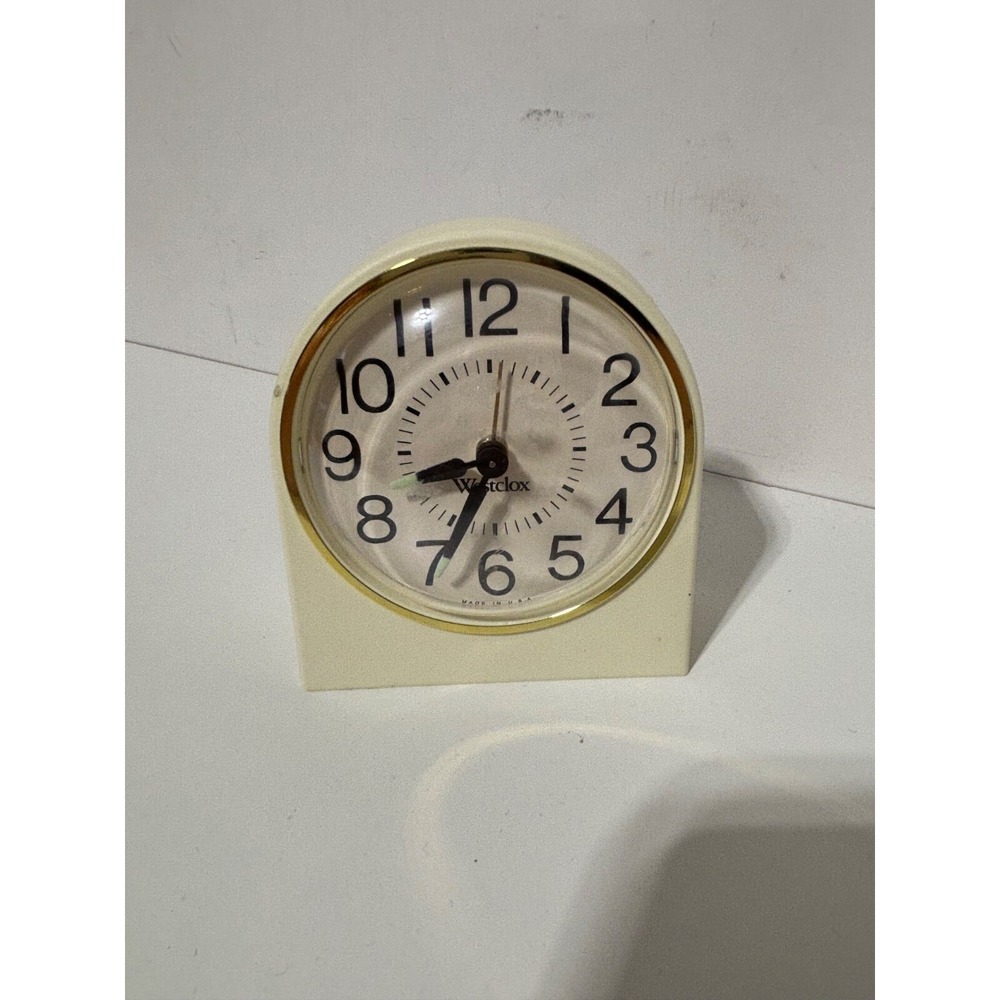 Vintage Westclox Luminous Hands Alarm Clock Ticks Works Art Deco Made in USA